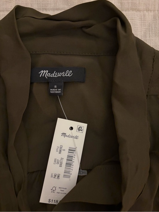 Madewell Tops - NWT Madewell brown tie neck Button-Up Shirt size S